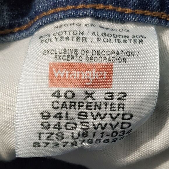 Wrangler Carpenter Work Blue Jeans Mens Size 40x30*(See measurements for fit) #2 - Picture 7 of 7